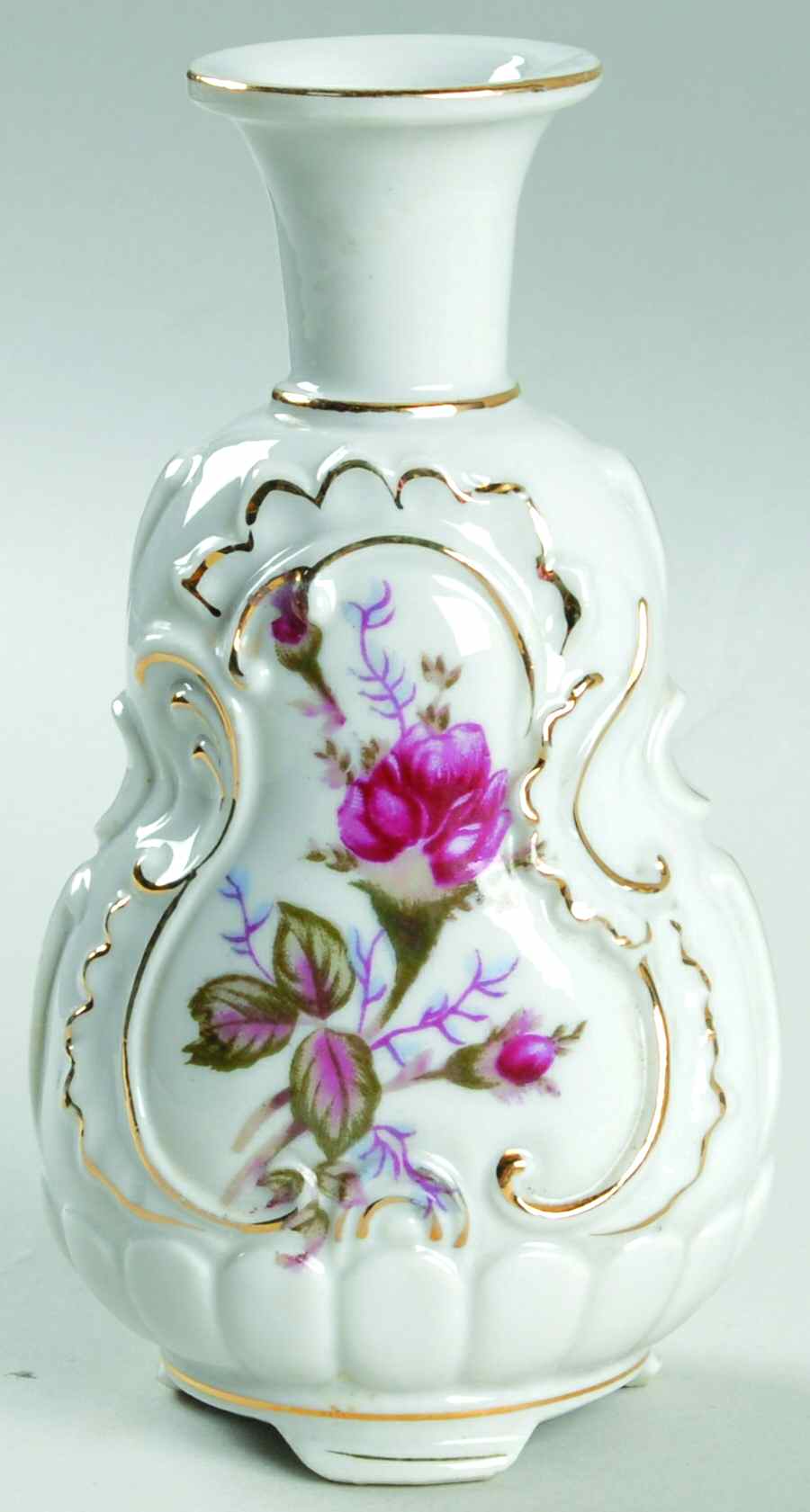 Pompadour Rose (Gold Trim) Perfume Bottle No Stopper by Lipper & Mann (L & M)-1