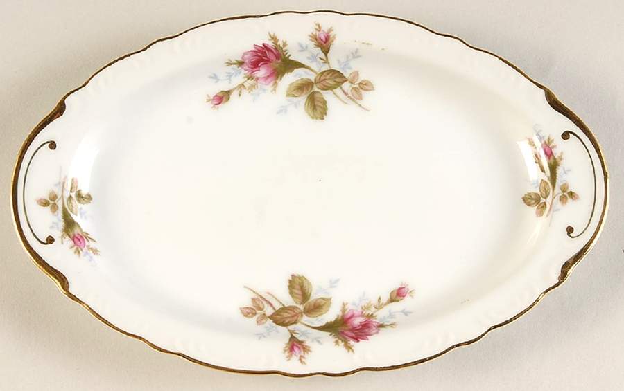 Pompadour Rose (Gold Trim) Relish/Gravy Underplate by Lipper & Mann (L & M)-1