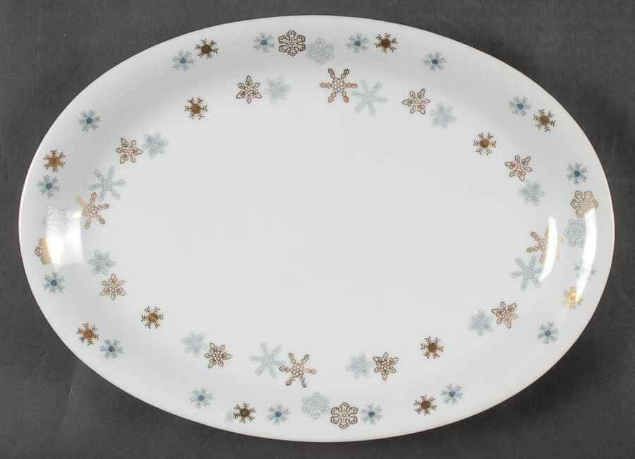 Snow Star 12" Oval Serving Platter by Lipper & Mann (L & M)-1