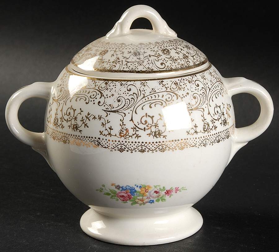 Parisian Center Sugar Bowl & Lid by Lamode (USA)-1