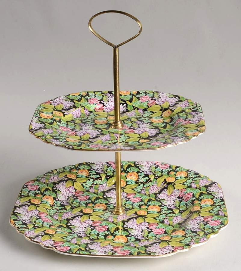 Black Beauty 2 Tiered Serving Tray (Dinner & Salad Plate) by Lord Nelson-1