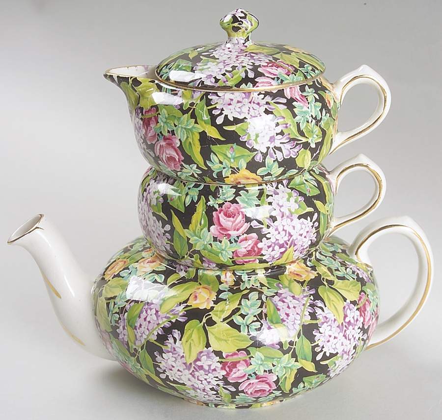Black Beauty Mini Teapot Stacking Set (Creamer, Sugar) by Lord Nelson-1
