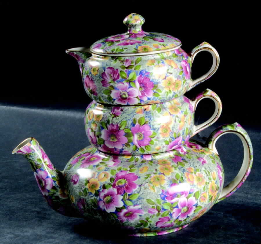 Briar Rose Mini Teapot Stacking Set (Creamer, Sugar) by Lord Nelson-1