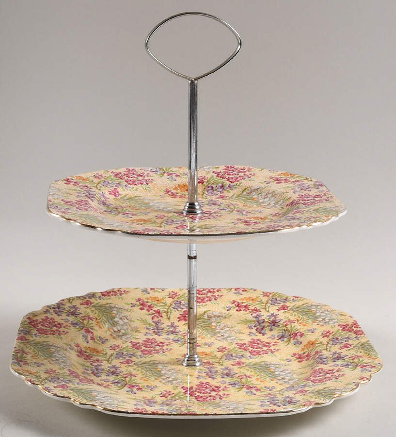 Heather 2 Tiered Serving Tray (Dinner & Salad Plate) by Lord Nelson-1