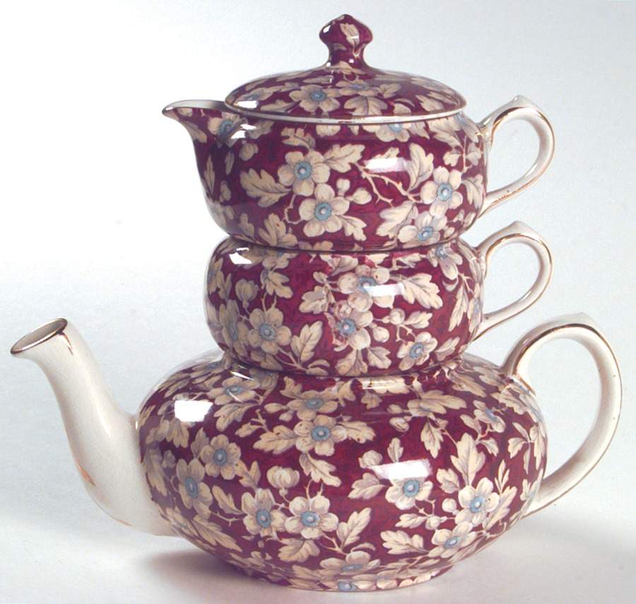 Royal Brocade Mini Teapot Stacking Set (Creamer, Sugar) by Lord Nelson-1