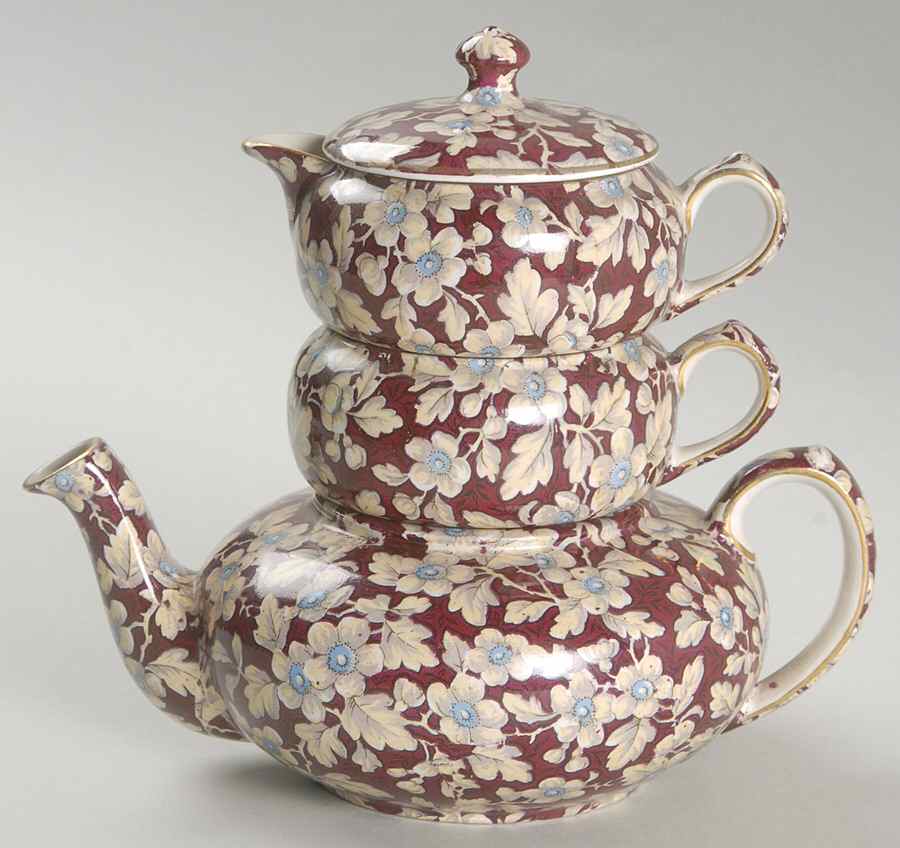 Royal Brocade Mini Teapot Stacking Set (Creamer, Sugar) by Lord Nelson-1