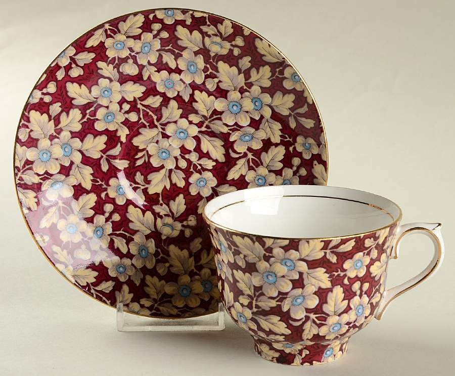 Royal Brocade Footed Cup & Saucer Set by Lord Nelson-1
