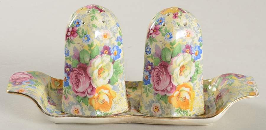 Rose Time (3 Pc) Salt & Pepper Tray Set by Lord Nelson-1