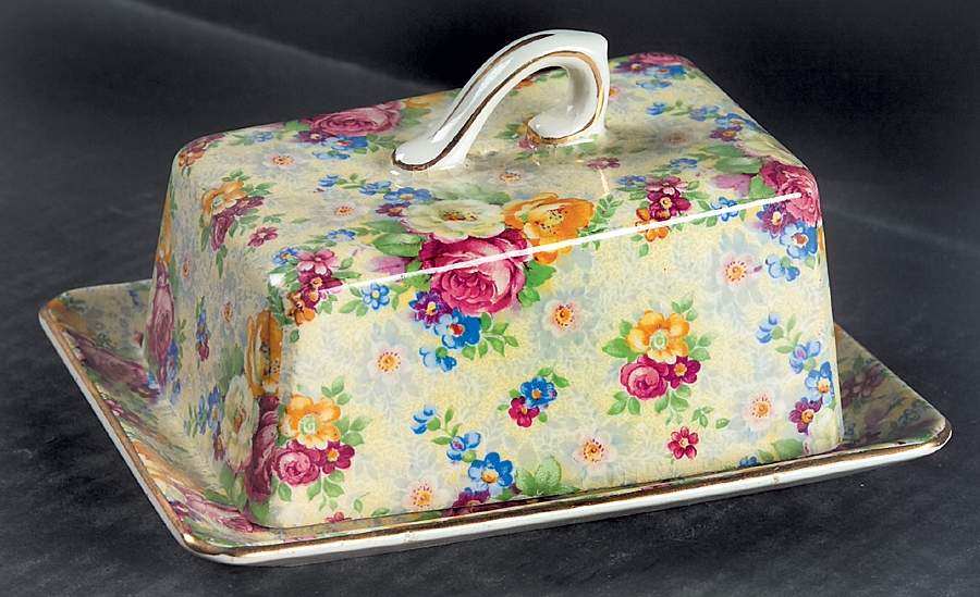 Rose Time Cheese Dish with Lid (Wedge) by Lord Nelson-1