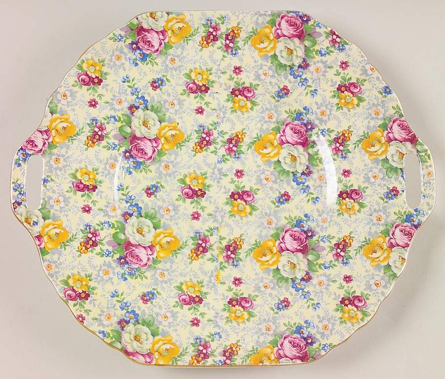 Rose Time Square Handled Cake Plate by Lord Nelson-1