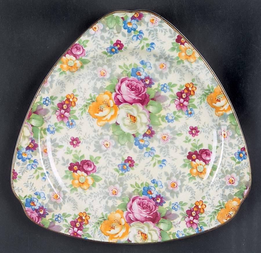 Rose Time Triangular Bread & Butter Plate by Lord Nelson-1