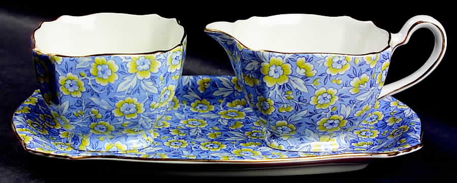 Skylark Creamer & Open Sugar with Tray by Lord Nelson-1