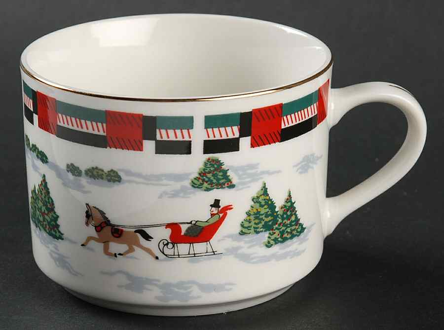 Christmas At Home Flat Cup by Lynn's China-1