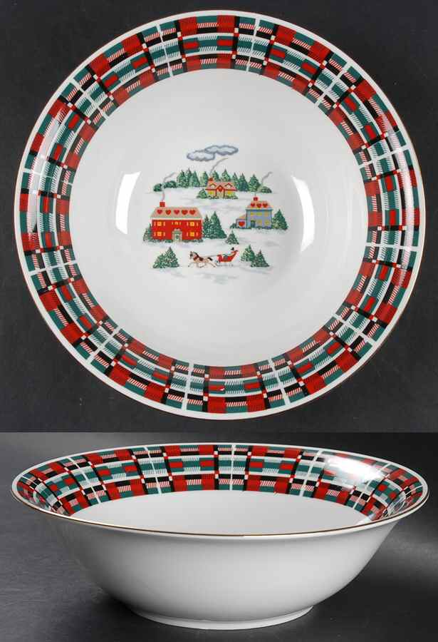 Christmas At Home 9" Round Vegetable Bowl by Lynn's China-1