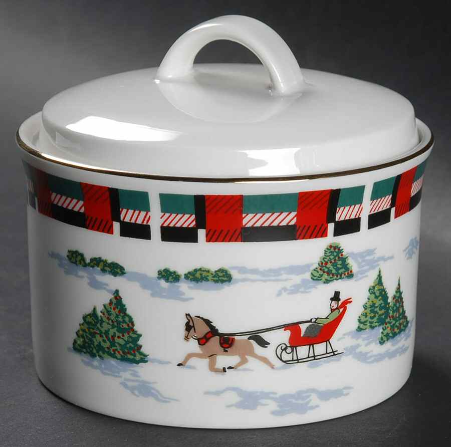 Christmas At Home Sugar Bowl & Lid by Lynn's China-1