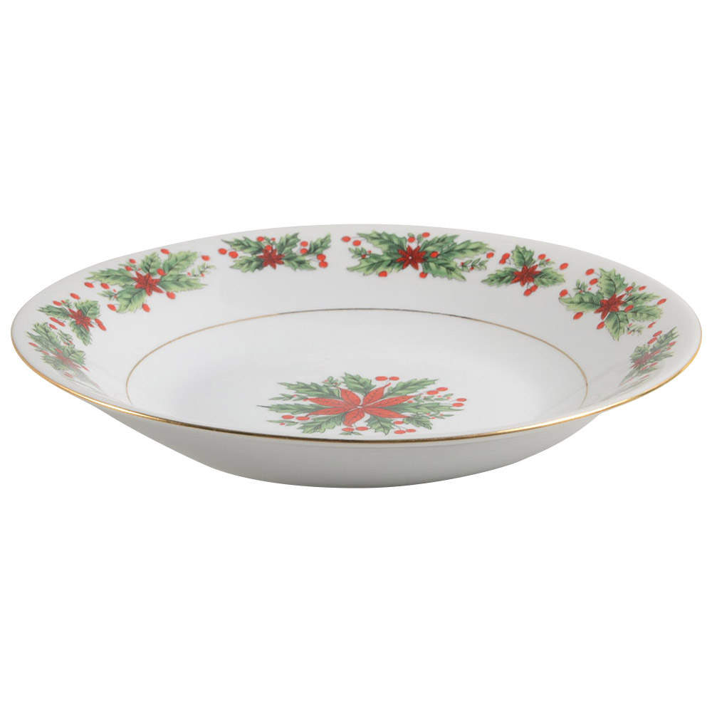 Holly Wreath Coupe Soup Bowl by Lynn's China-1