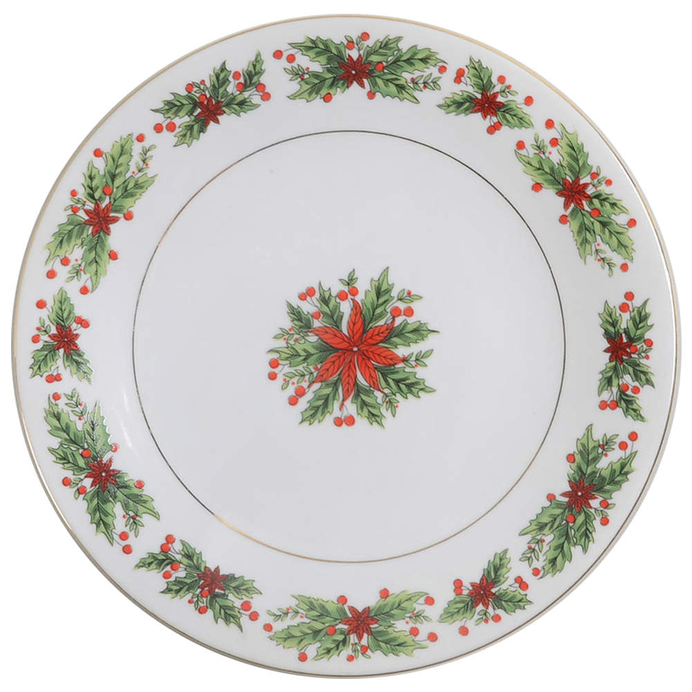 Holly Wreath Salad Plate by Lynn's China-1