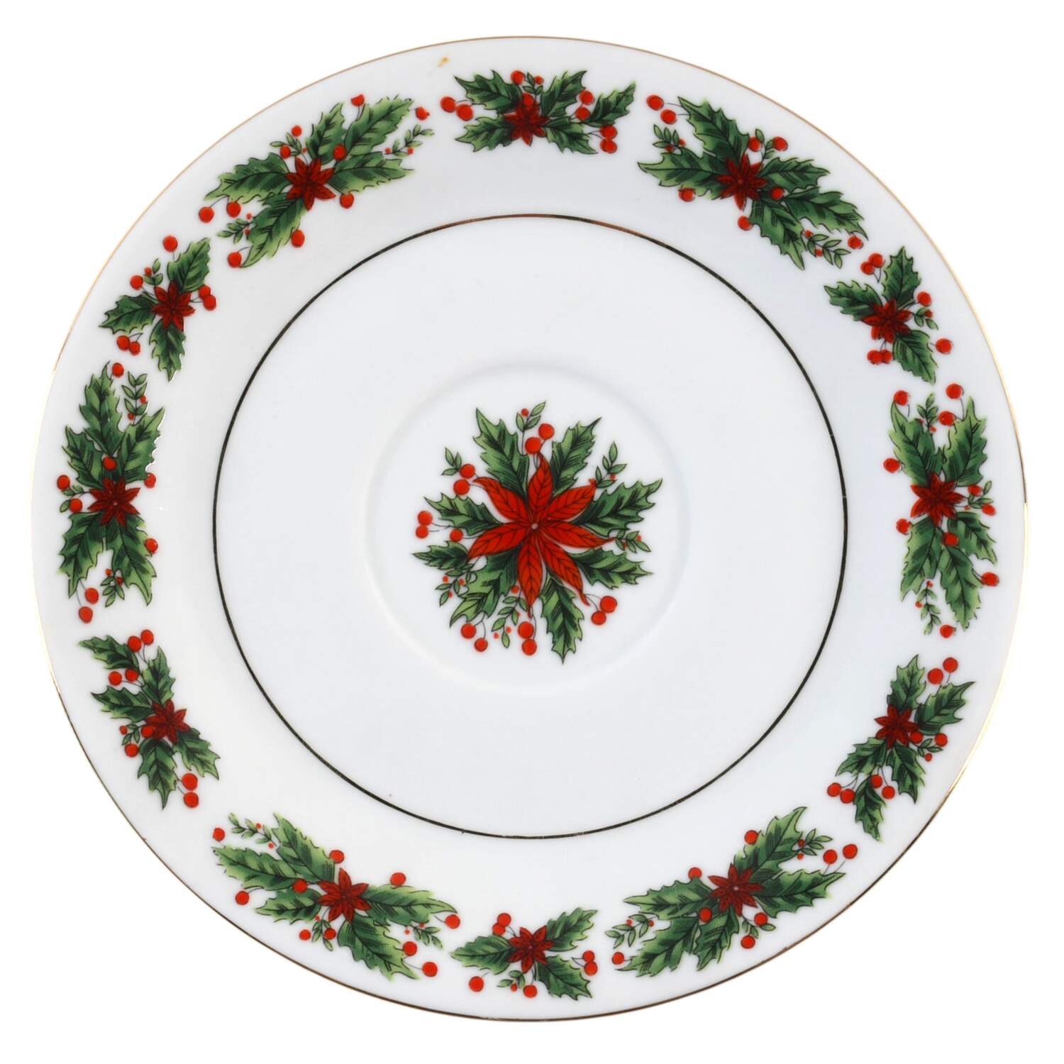 Holly Wreath Saucer by Lynn's China-1