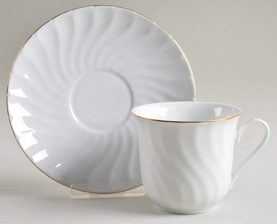 Imperial Gold Flat Cup & Saucer Set by Lynn's China-1