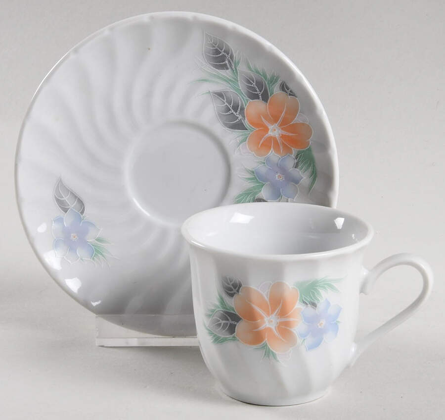 Mimosa Demitasse Cup & Saucer Set by Lynn's China-1