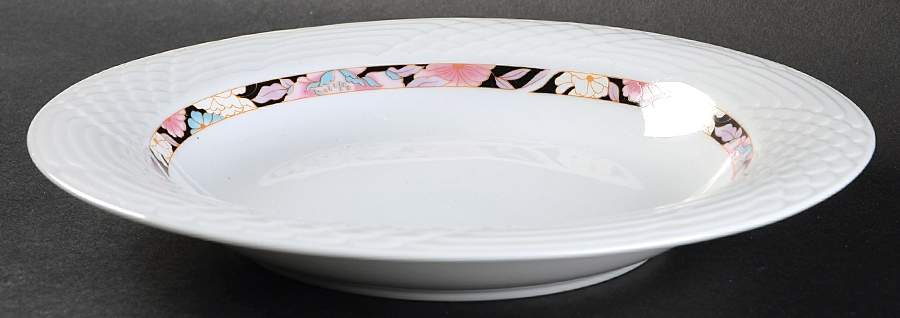Ruby Rim Soup Bowl by Lynn's China-1