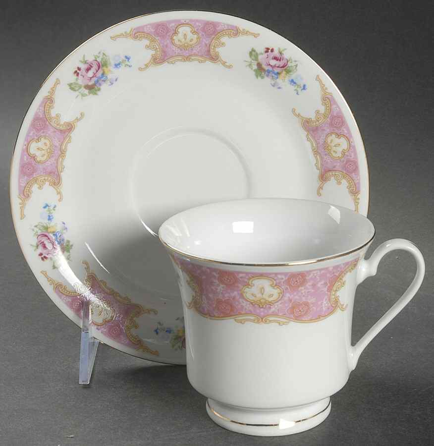 Spring Garden Footed Cup & Saucer Set by Lynn's China-1