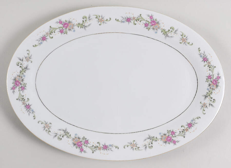 Summer Land 14" Oval Serving Platter by Lynn's China-1