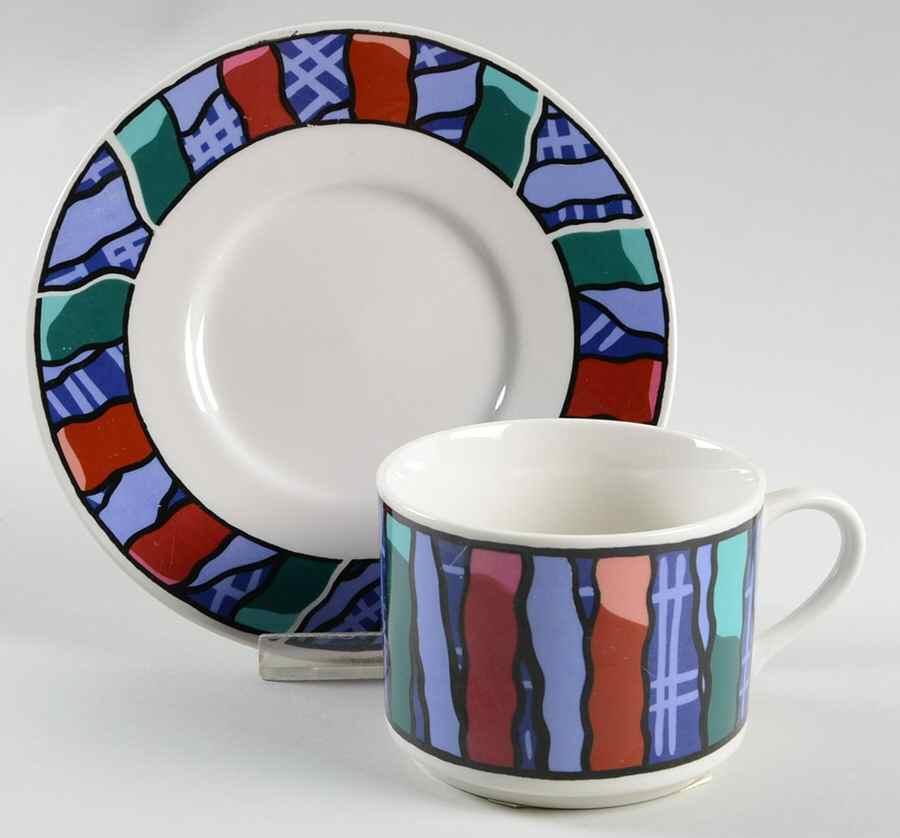 Texture Flat Cup & Saucer Set by Lynn's China-1