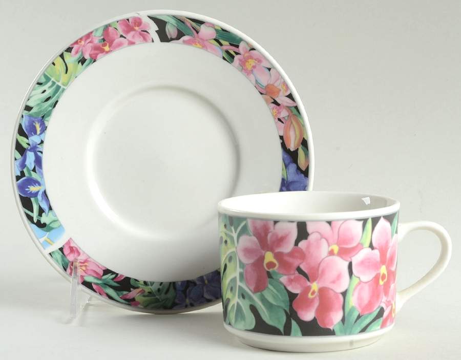 Tiona Flat Cup & Saucer Set by Lynn's China-1