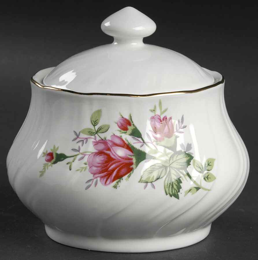 Victorian Rose Sugar Bowl & Lid by Lynn's China-1