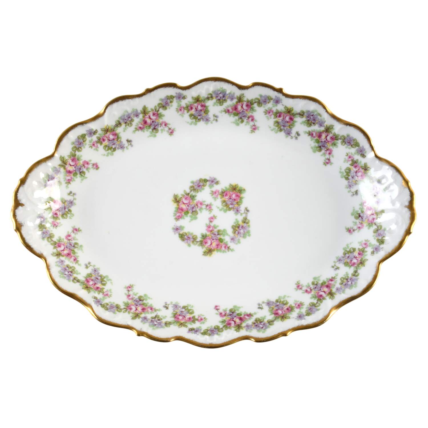 Bridal Wreath 11" Oval Serving Platter by Lanternier-1