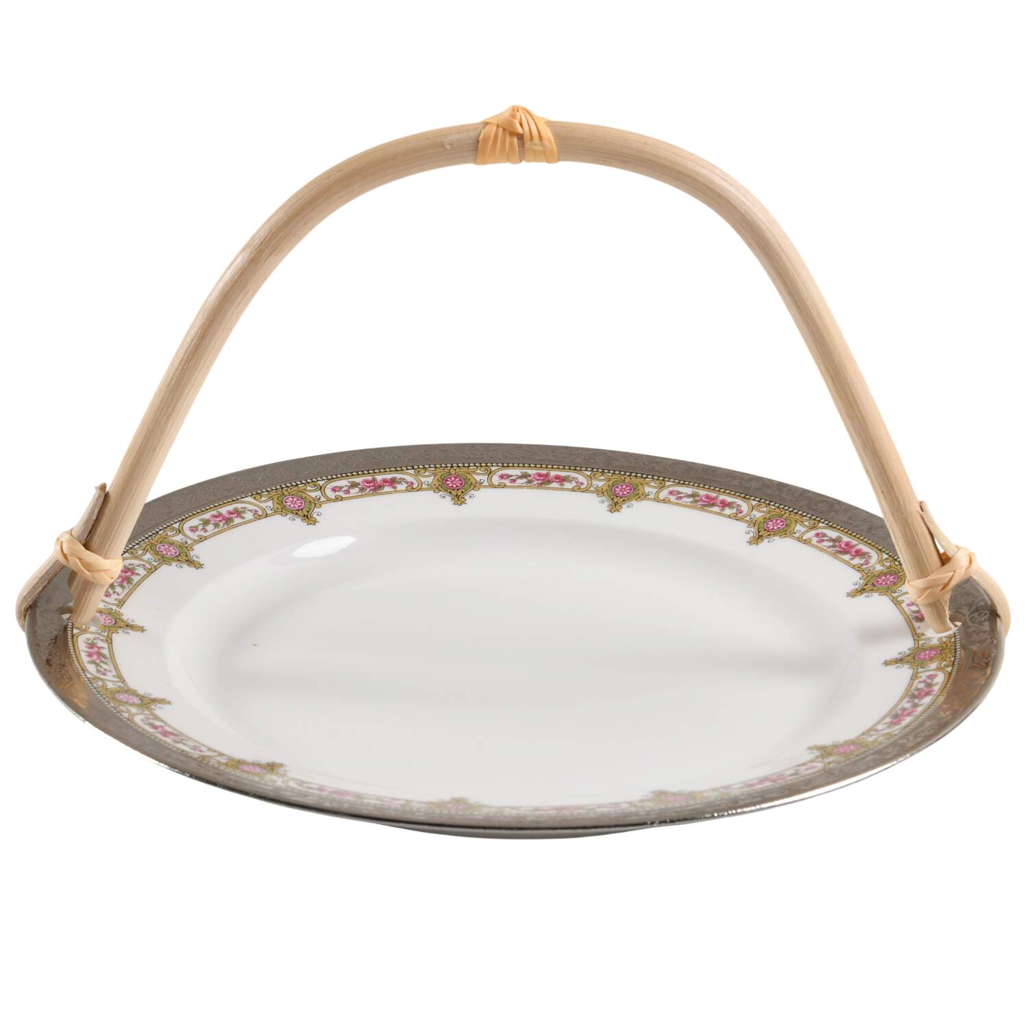 LNT10 5 3/8"-5 5/8" Bamboo Handled Serving Plate  HC by Lanternier-1
