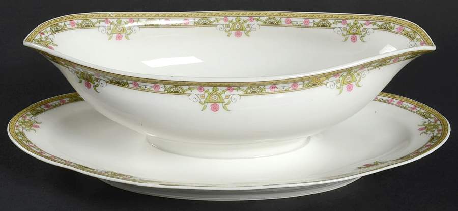 LNT12 Gravy Boat with Attached Underplate by Lanternier-1