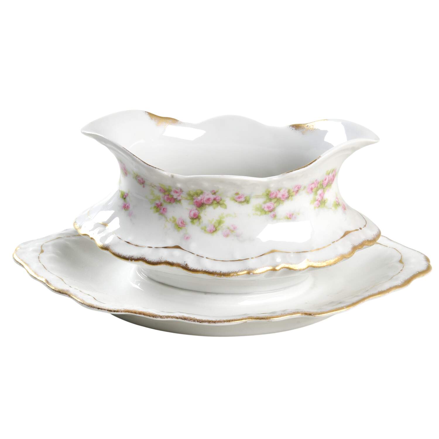 LNT4 Gravy Boat with Attached Underplate by Lanternier-1