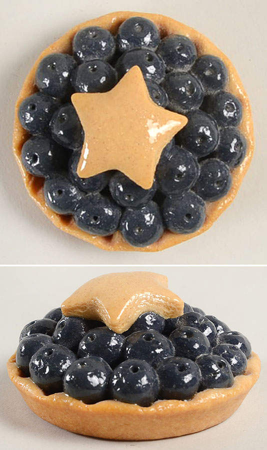 Woven Traditions Classic Blue Resin Miniature Pie by Longaberger-1