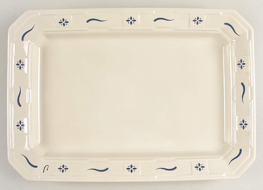 Woven Traditions Classic Blue 17" Rectangular Serving Platter by Longaberger-1