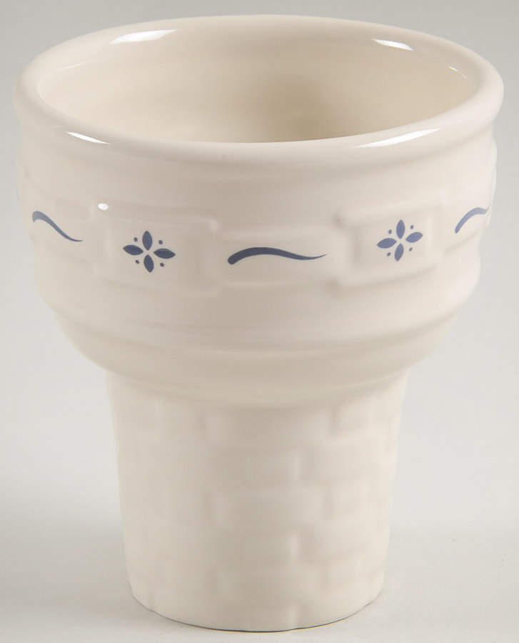 Woven Traditions Classic Blue Ice Cream Cone Shaped Dish by Longaberger-1