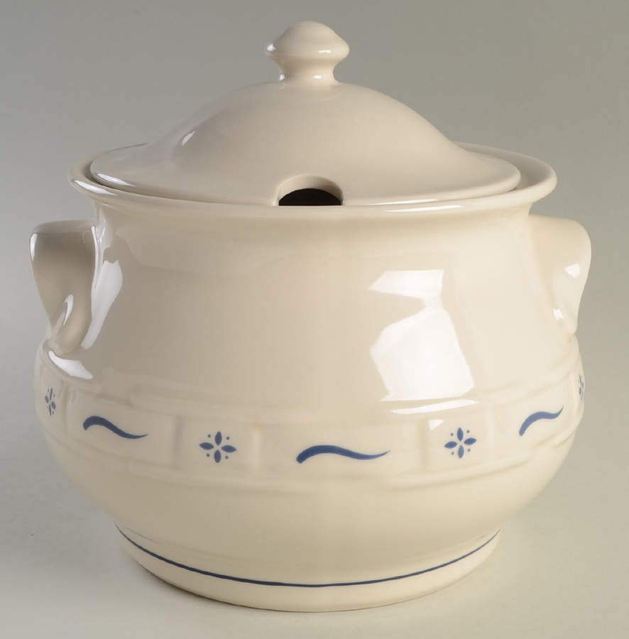 Woven Traditions Classic Blue Tureen &  Lid by Longaberger-1