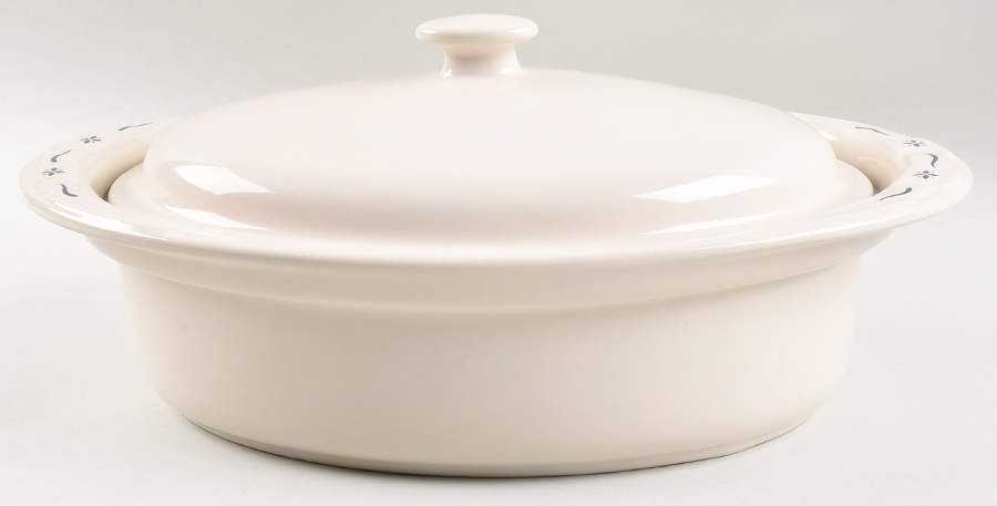Woven Traditions Classic Blue 2.5 Quart Oval Covered Casserole by Longaberger-1