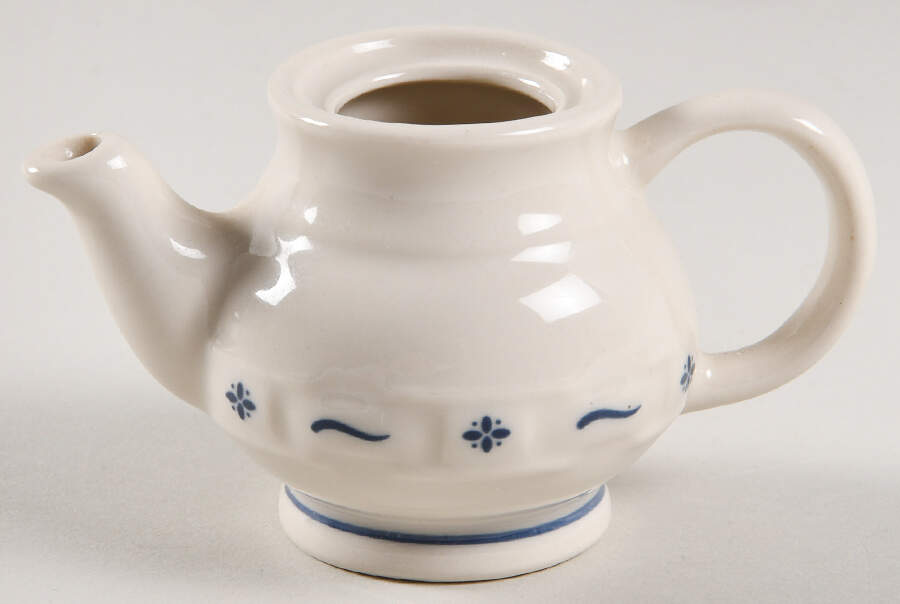 Woven Traditions Classic Blue Mini Teapot No Lid by Longaberger-1