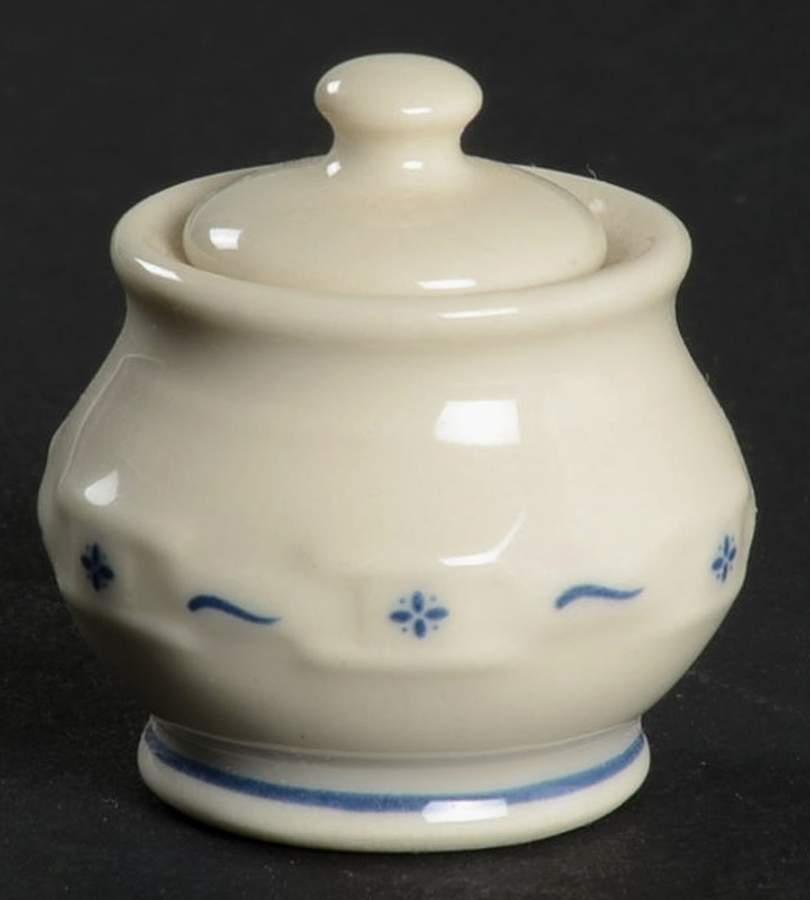 Woven Traditions Classic Blue Miniature Sugar Bowl & Lid by Longaberger-1