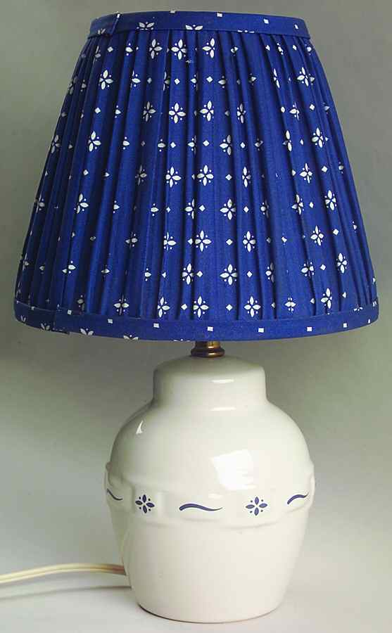Woven Traditions Classic Blue 14" Electric Lamp & Shade by Longaberger-1