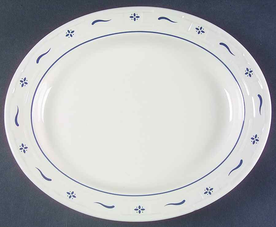 Woven Traditions Classic Blue 12" Oval Serving Platter by Longaberger-1