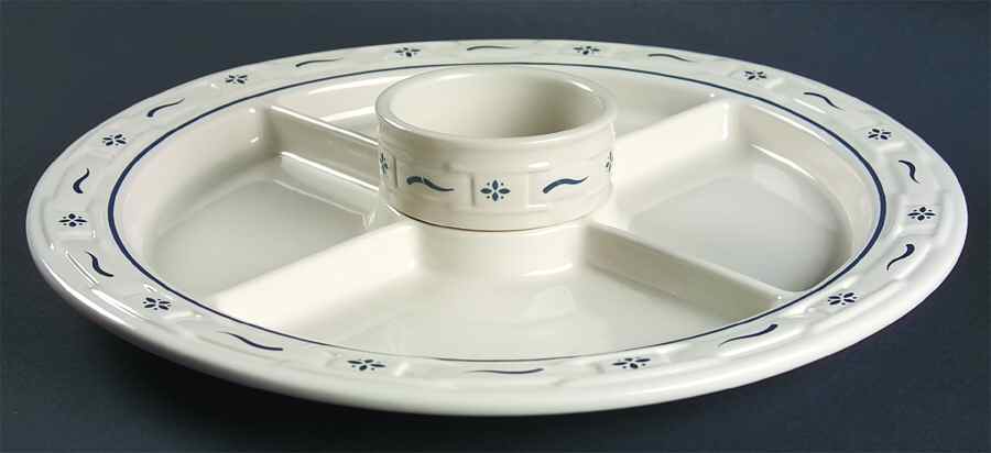 Woven Traditions Classic Blue 2 Pc Chip/Dip (Uses the Rel5 + Cusd) by Longaberger-1