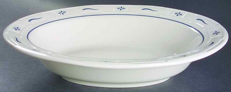 Woven Traditions Classic Blue 11" Oval Vegetable Bowl by Longaberger-1