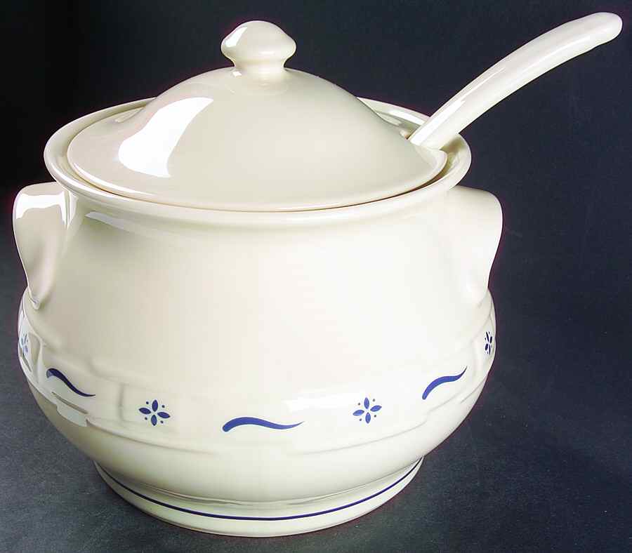 Woven Traditions Classic Blue Tureen & Lid w/Ladle by Longaberger-1