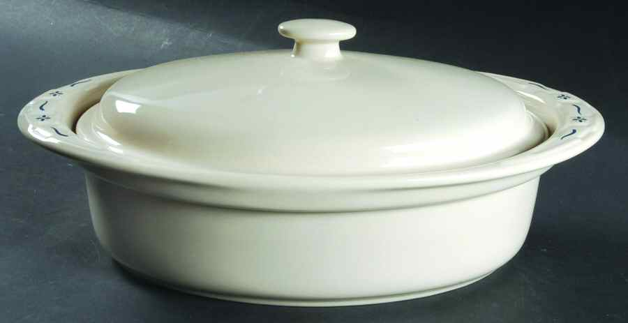 Woven Traditions Classic Blue 3 Quart Oval Covered Casserole by Longaberger-1