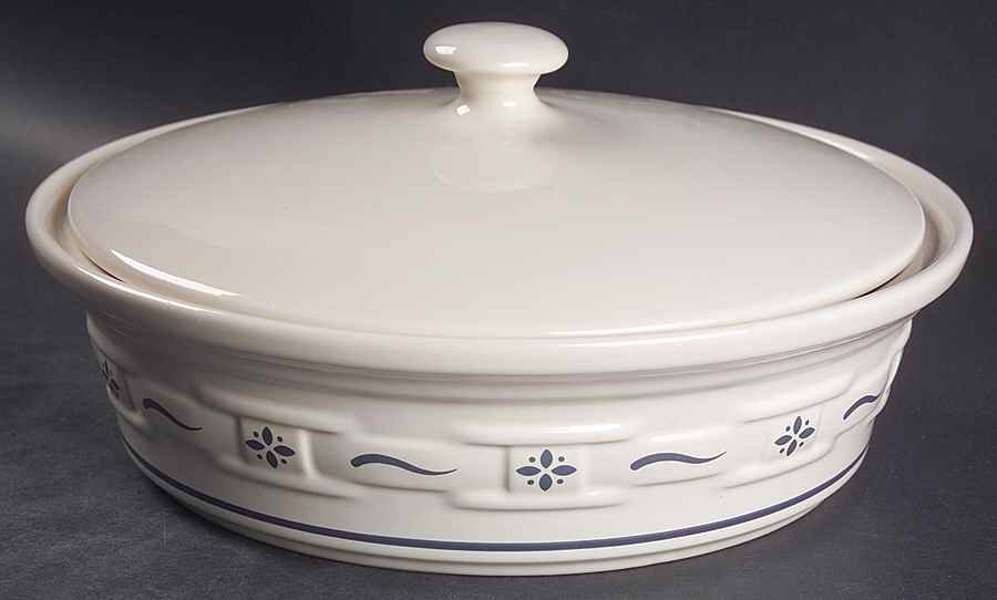 Woven Traditions Classic Blue 2 Qt Round Covered Casserole by Longaberger-1