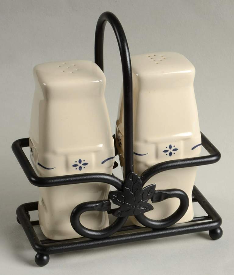 Woven Traditions Classic Blue Salt & Pepper w/Metal Stand (SAPM2) by Longaberger-1