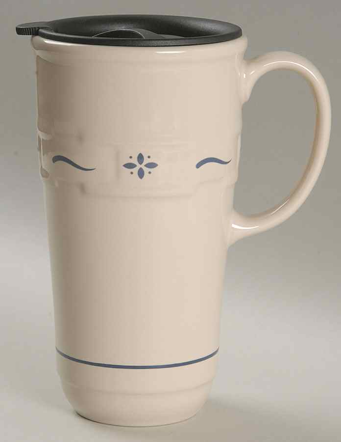 Woven Traditions Classic Blue Travel Mug & Plastic Lid by Longaberger-1